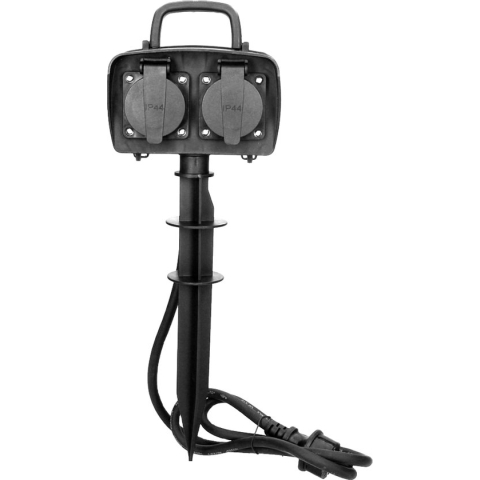 Duo stekkerdoos waterproof - 230V - Met prikpen en kabel