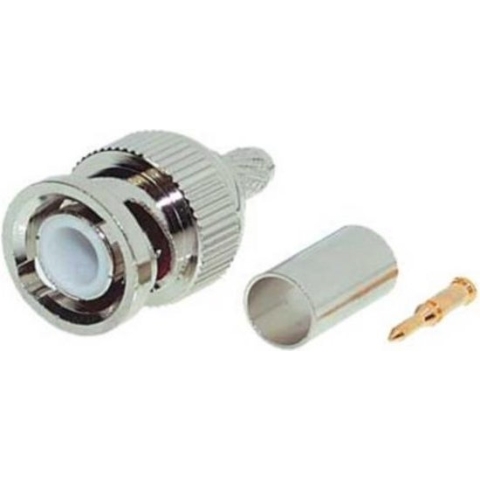 BNC (m) krimp connector voor RG58 kabel - 50 Ohm / recht