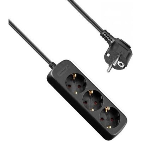 Stekkerdoos - 3-voudig - Zwart - 3 meter - Allteq