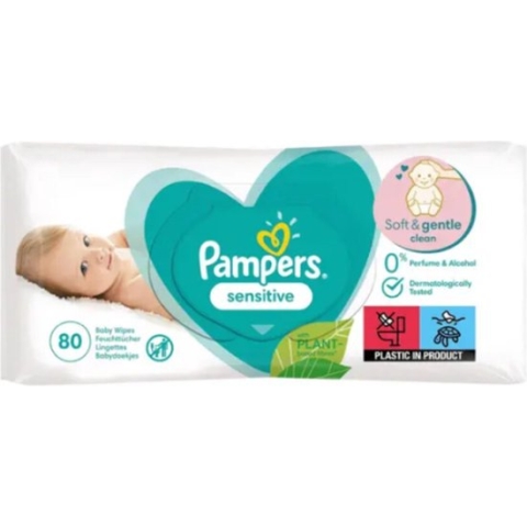 Pampers Billendoekjes Babydoekjes Sensitive XXL pack - 80 Stuks