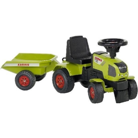 FALK Speelgoedtractor Claas Axos 310 met aanhanger groen
