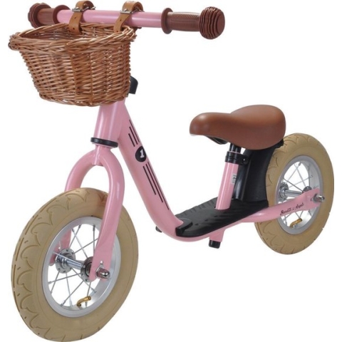 Bandits & Angels loopfiets Starter retro roze met mandje - 2 jaar - meisjes - metaal - roze