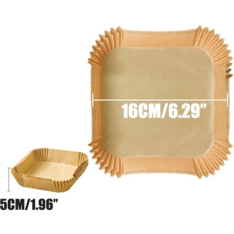 AirFryer Wegwerpbakjes - AirFryer Bakpapier - 50 stuks - 16cm - Vierkant