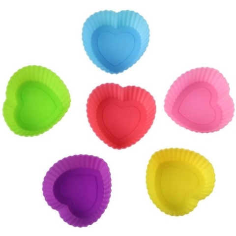 12x Siliconen cupcake mal | Mold | Cake bakken | Hart