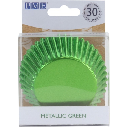 PME - Cupcakevormpjes - Metallic Groen - pk/30
