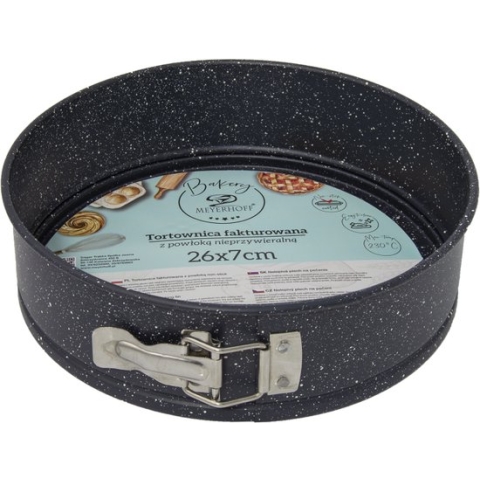 Meyerhoff Bakery ronde springvorm/ bakvorm met non stick coating 26 x 7 cm antraciet marmer