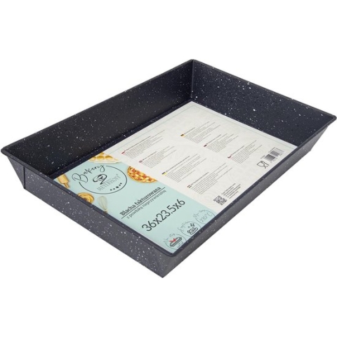 Meyerhoff Bakery rechthoekige cake bakvorm met non stick coating 36 x 23,5 x 6 cm antraciet marmer