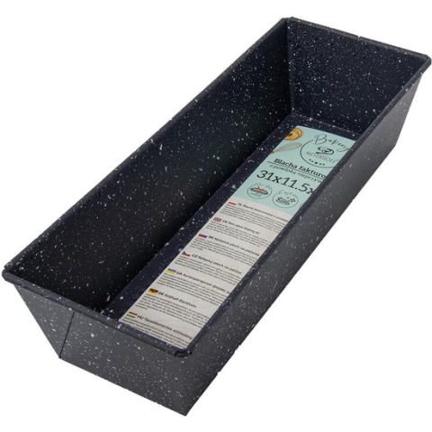 Meyerhoff Bakery rechthoekige cake bakvorm met non stick coating 31 x 11.5 x 7.3 cm antraciet marmer