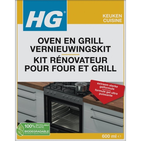 HG oven&grill vernieuwingskit - 600 ml - verwijdert hardnekkige aanbakresten - extreem sterke gelformule