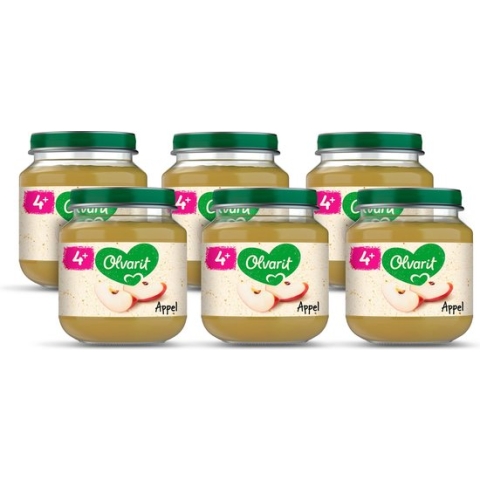 Olvarit Fruithapje 4+ Maanden - Appel - 6 x 125g