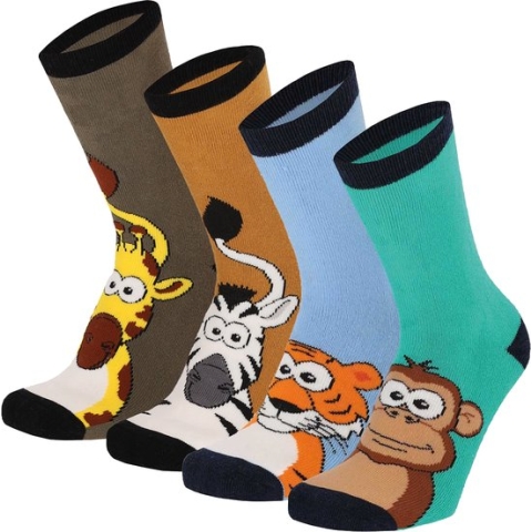 Apollo Huissokken Jongens Kind 4-Pack Antislip - Maat 35-38