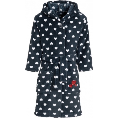 Playshoes Badjas Hartjes Junior Blauw/wit Maat 110/116