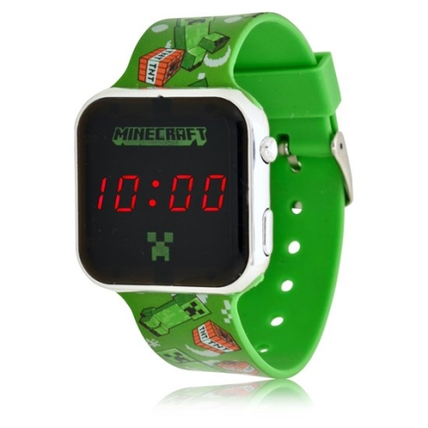 LED Watch Minecraft - Kinderhorloge Met LED Display Voor Datum en Tijd - Groen
