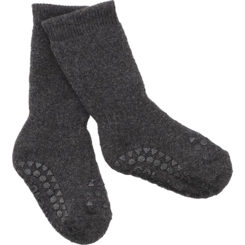 Gobabygo Sokjes Antislip Junior Donkergrijs Melange Maat 27/30