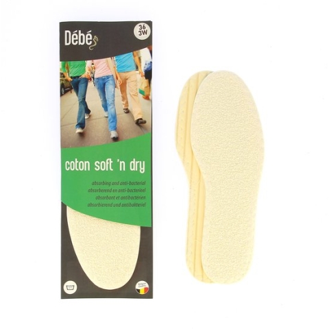 DEBE Coton soft 'n dry junior - Zachte katoenen inlegzolen - 20