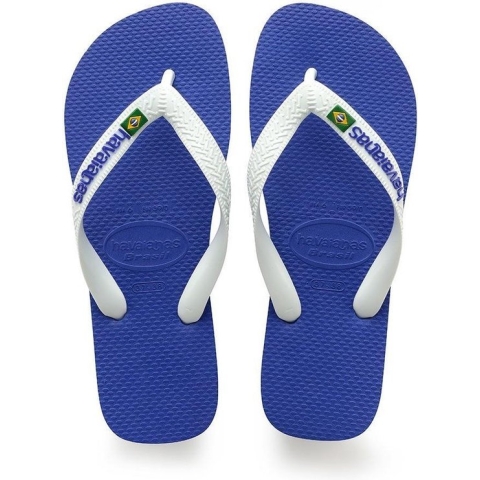 Havaianas Brasil Logo Unisex Slippers - Marine Blue - Maat 33/34