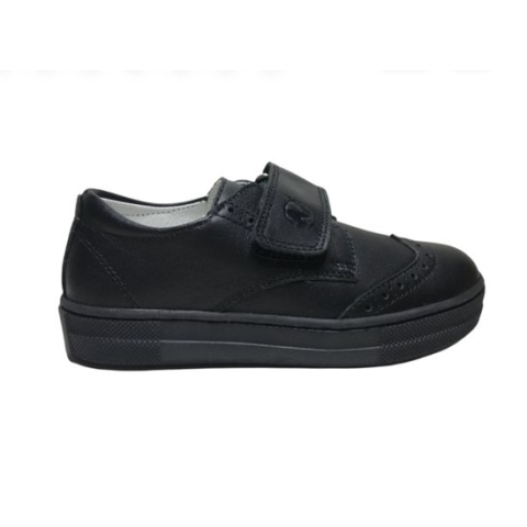Naturino mt 32 grote velcro oxford lederen schoenen Horatio zwart