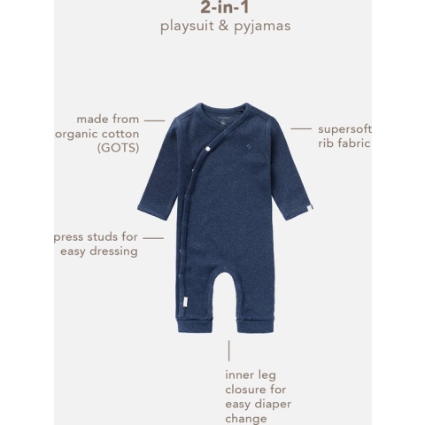 Noppies U Playsuit LS Rib Nevis