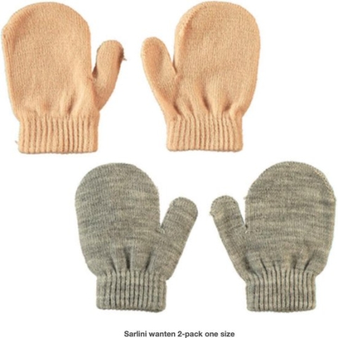 Sarlini wanten 2-pack one size (roze en grijs)