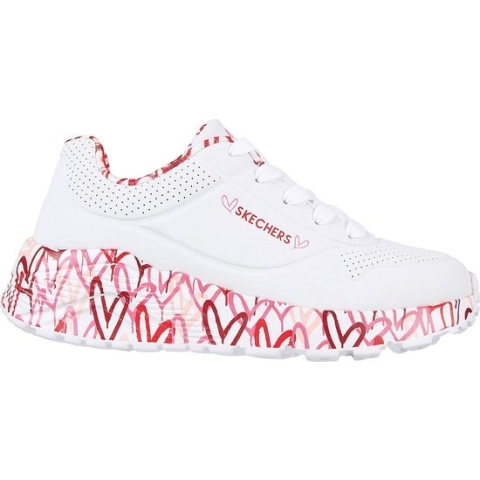 Skechers Uno Light kids sneaker - Wit rood - Maat 30