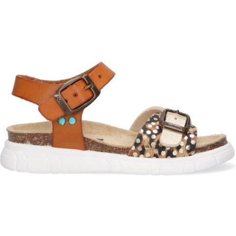 Bunnies JR 222423-513 Meisjes Sandalen - Bruin/Goud - Imitatieleer - Gesp