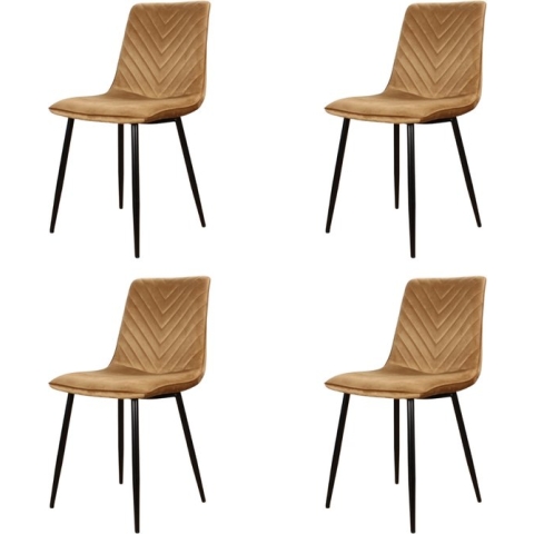 DS4U® Gaby eetkamerstoel velvet goud (set van 4)