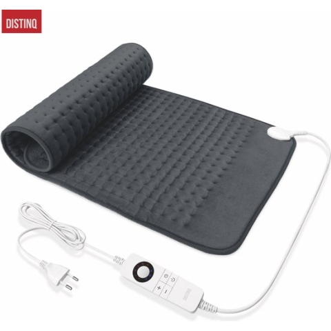 DistinQ Elektrisch warmtekussen - 45 x 85 cm - XXL formaat - Automatische uitschakeling - Grijs