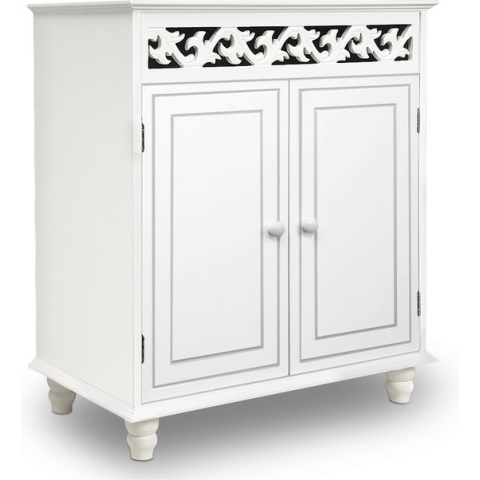 Dressoir Jersey – 2 Deuren 2 planken 76x65x35cm - Landhuisstijl Wit