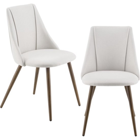 Eetkamerstoel Danzig set van 2 stof 83x50x53 cm beige