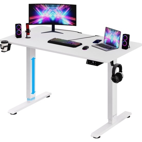 Casaria Zit Sta Bureau – Hoogte Verstelbaar Elektrisch - 110x60cm Wit
