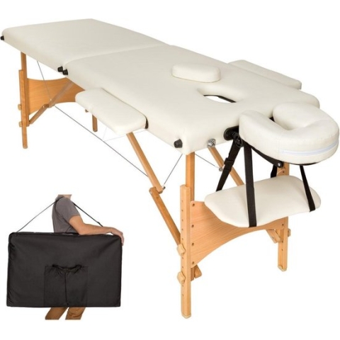 Dreamble - Mobiele Massagetafel - 2 zones - 5cm - Beige/Creme + Draagtas