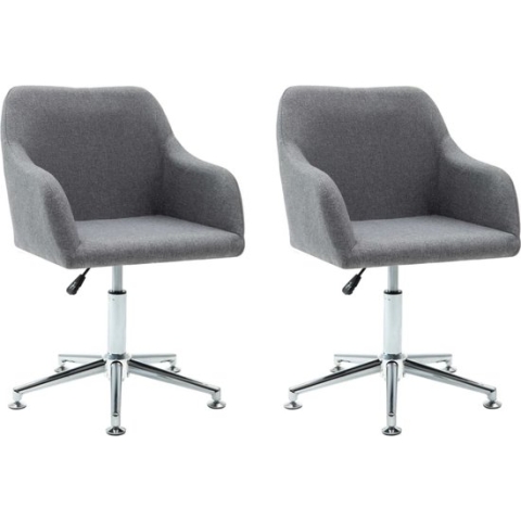 vidaXL-Eetkamerstoelen-draaibaar-2-st-stof-lichtgrijs