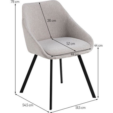 Eetkamerstoel Samantha Beige