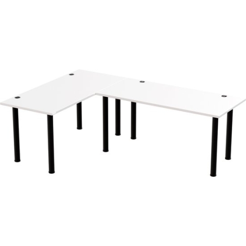 GAME HERO® Saint Hoekbureau Links - Gaming Bureau - Met LED verlichting - USB Hub - 185 x 120 cm - Wit