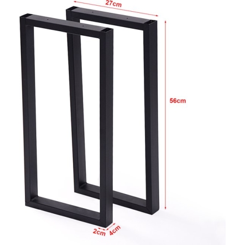 Stalen onderstel Møldrup set van 2 tafelpoot 56x27 cm zwart mat