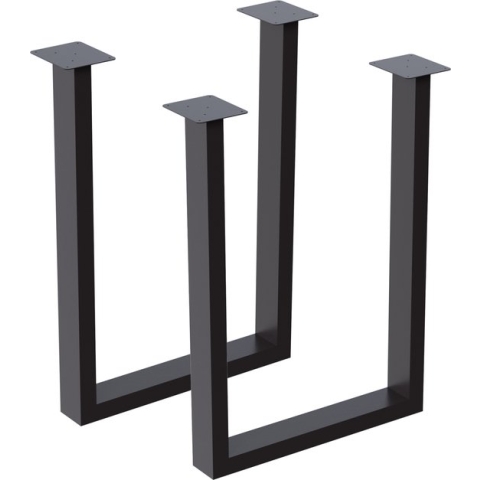 Stalen onderstel set van 2 U tafelpoot 40x28 cm zwart mat