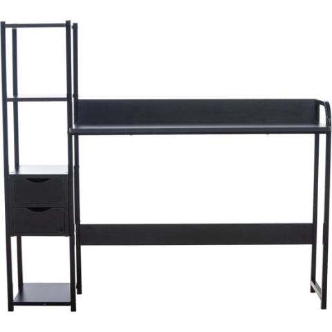 Bureau met kasten - Werk - Computer Bureau - Studie - Bureau - Zwart - 124x40x11cm