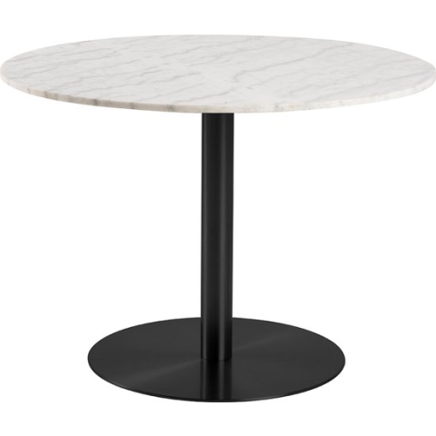 Eettafel Ø 105 cm Katy Marmer Wit - Zwart