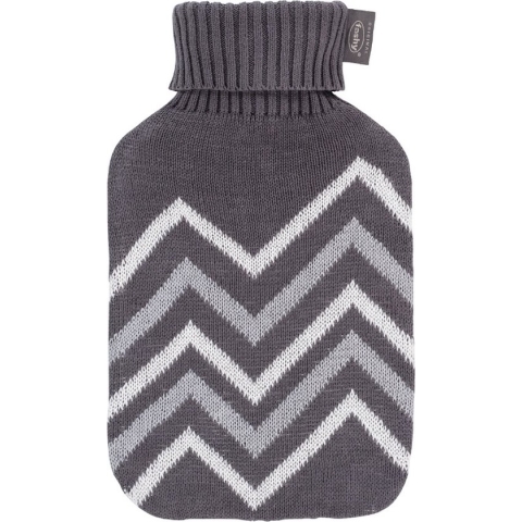 Fashy - ZigZag Warmwaterkruik - Grijs met Offwhite