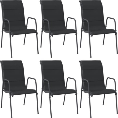vidaXL-Tuinstoelen-6-st-staal-en-textileen-zwart