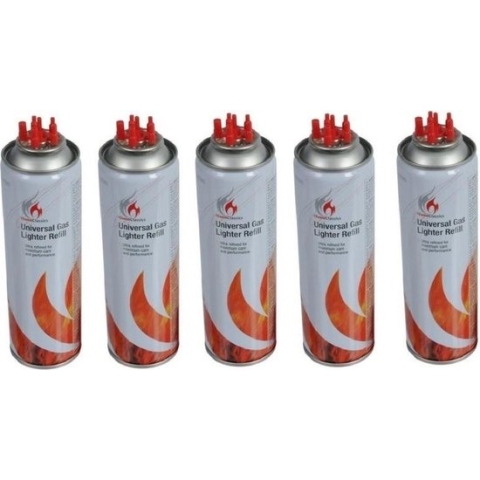 5x Aansteker gas / butaan gasfles 250 ml