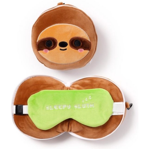 Relaxeazzz reiskussen luiaard met oogmasker