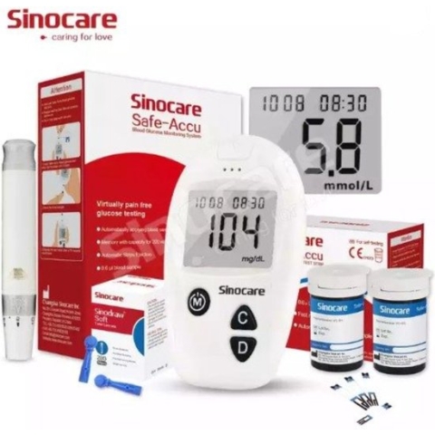 Bloedglucose meter – met 100 test strips en 100 lancetten – Diabetes – bloedsuiker meter – bloedglucose meter