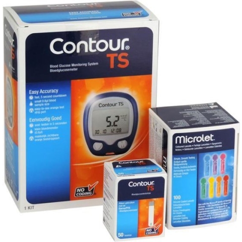 Contour TS meter, TS bloedglucosestrips (50), Microlet (100)