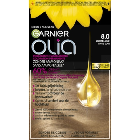 Garnier Olia 8.0 - Lichtblond - Haarverf zonder Ammoniak voor een aangename geur
