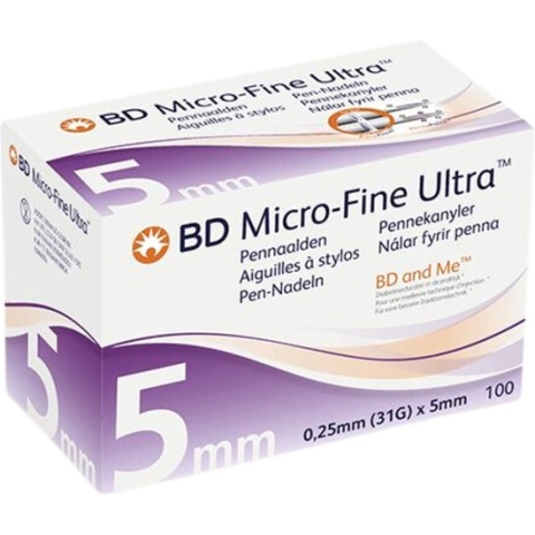 Bd Microfine Ultra Pennaald 5mm Easyflow 100 stuks