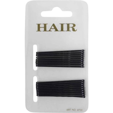 Haarspeld - Haarschuifje 5.0cm Basic Effen - Zwart - 18 stuks