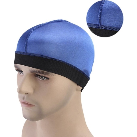 Cabantis Wave-Cap - Stretch - Durag - Hoofddeksel - Scooter Helm - Blauw