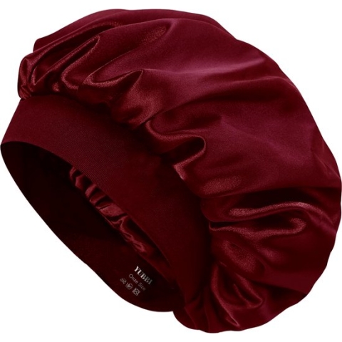 YUBBI™ 1 Stuk Satijnen Bonnet Slaapmuts - Elastische Hoofdband - Nachtmuts - Haarverzorging - Rood