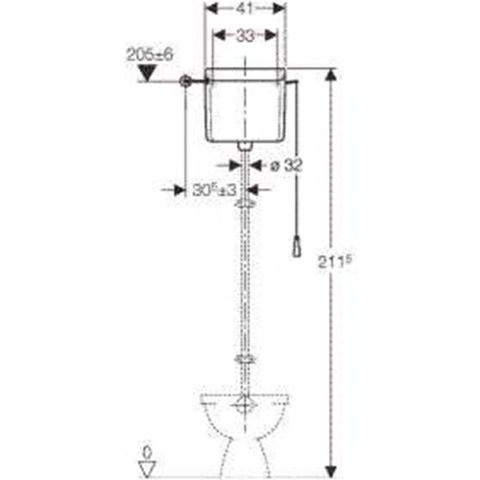 Geberit opbouwreservoir trekmodel - hooghangend